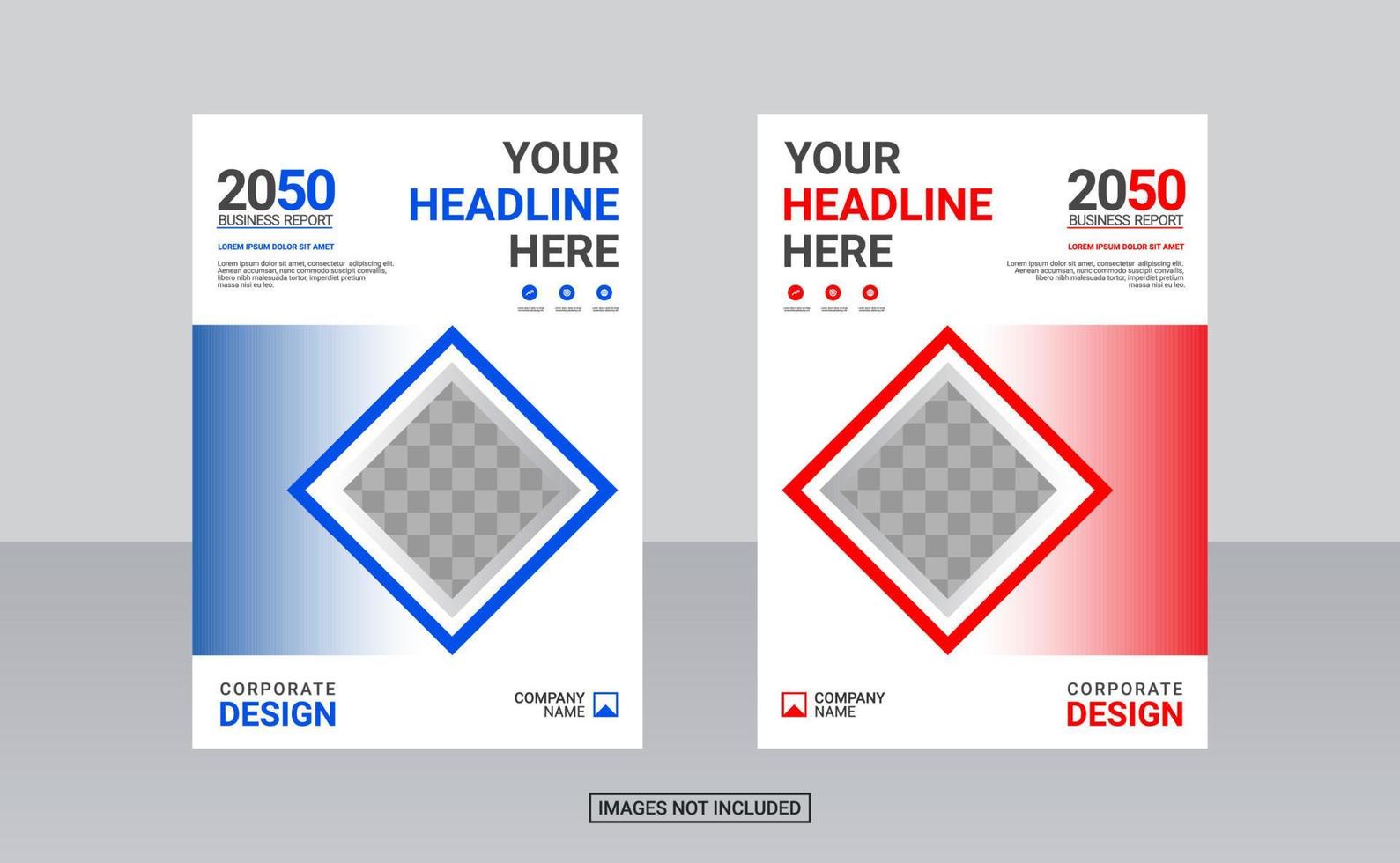 Modern business annual report template vector