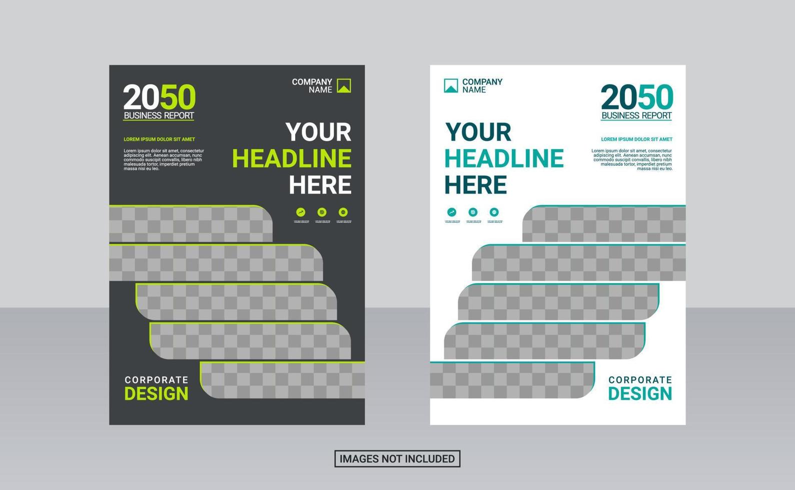 Modern business annual report template vector