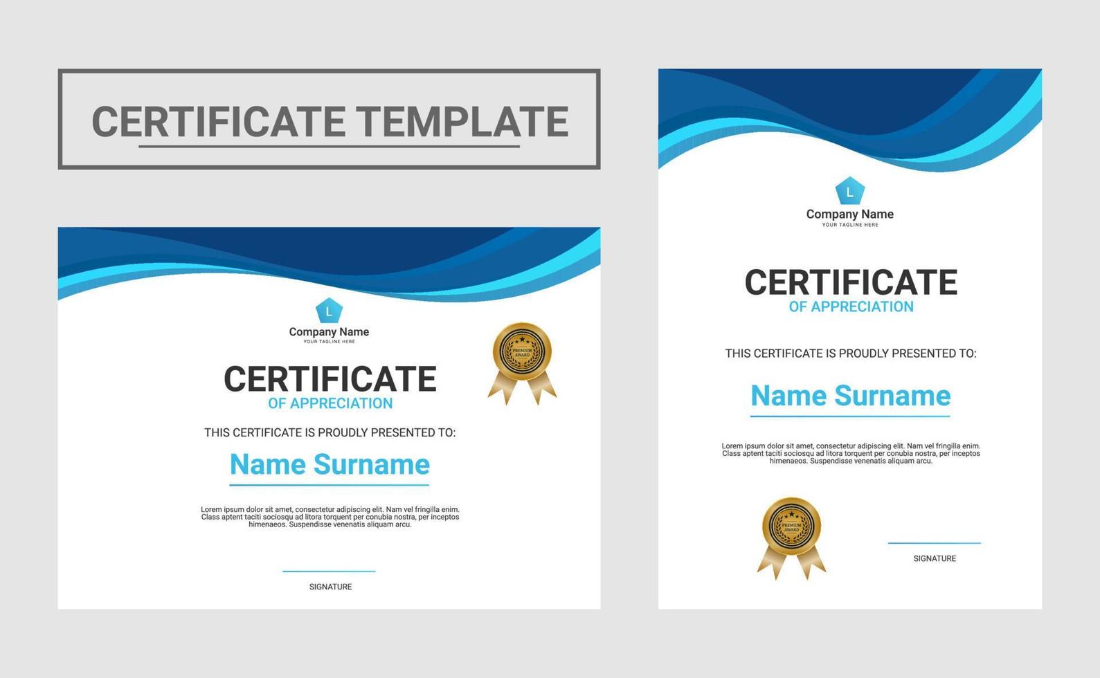 Elegant certificate design template vector