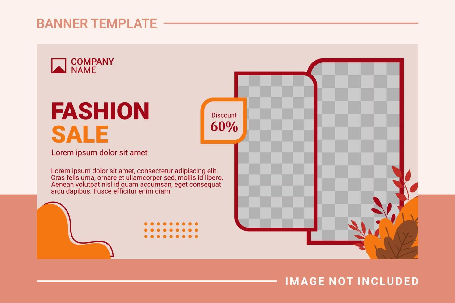 Fashion web banner and landing page template vector