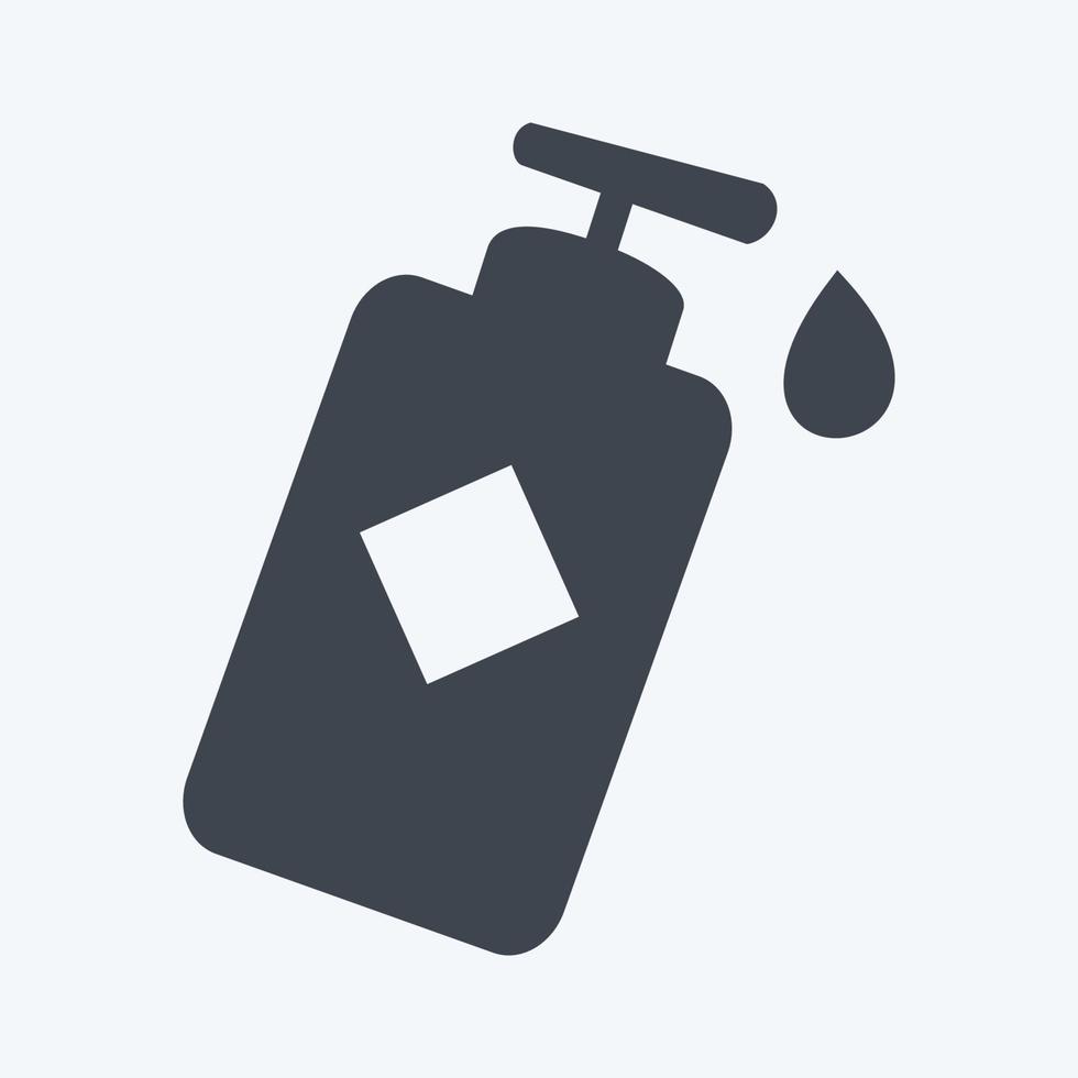 Lotion Bottle Icon in trendy glyph style isolated on soft blue background vector