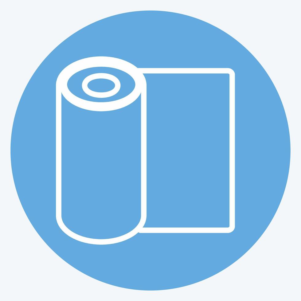 Rolled Mat Icon in trendy blue eyes style isolated on soft blue background vector