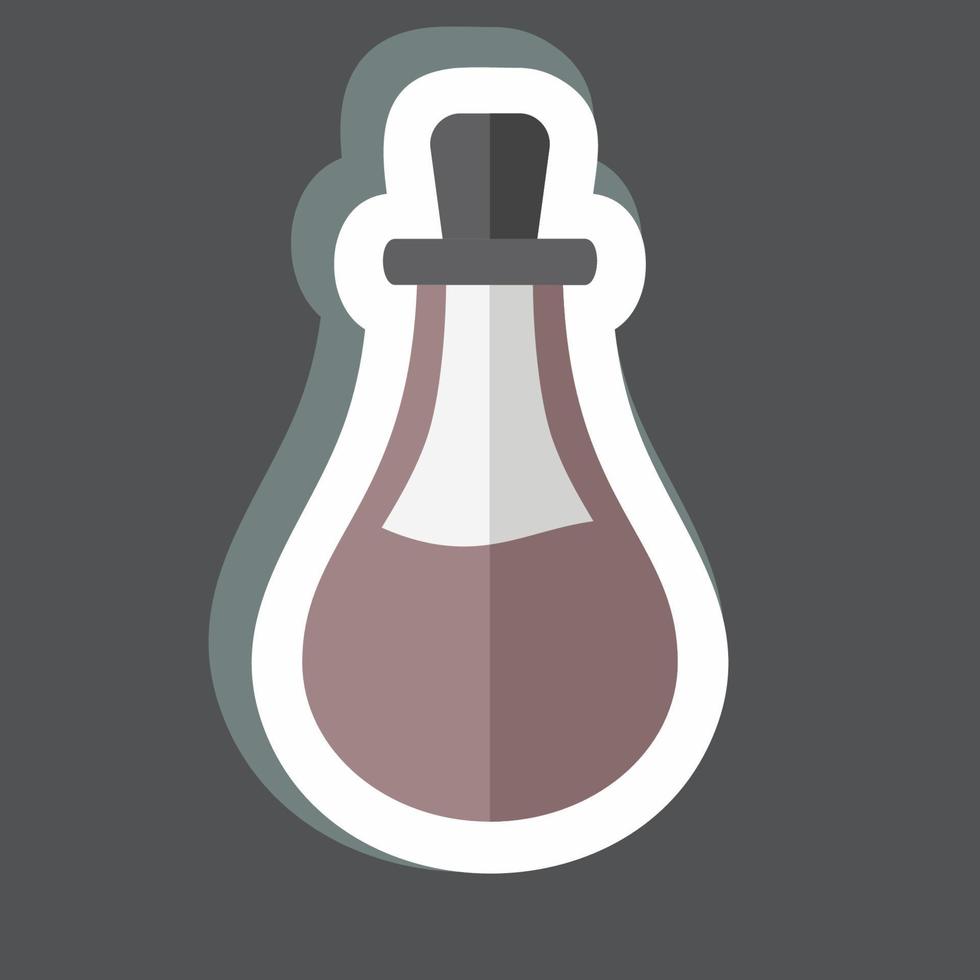 Flask Sticker in trendy isolated on black background vector