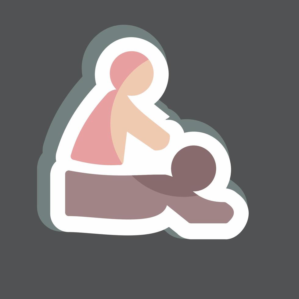 Massage Sticker in trendy isolated on black background vector