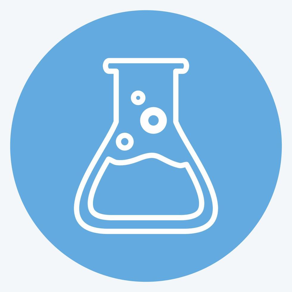 Flask Icon good for education in trendy blue eyes style isolated on soft blue background vector