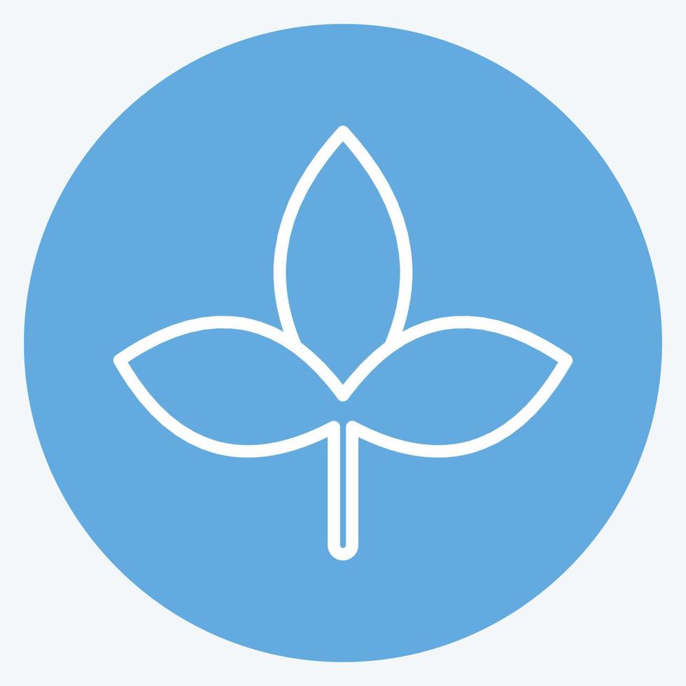 Autumn Leaf Icon in trendy blue eyes style isolated on soft blue background vector