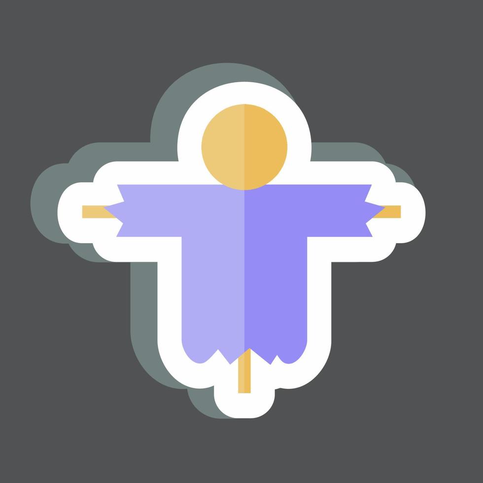 Scare Crow Sticker good for education in trendy isolated on black background vector