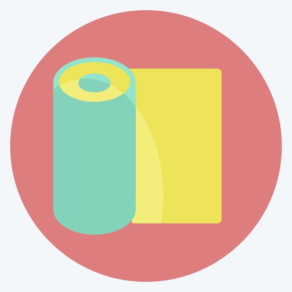 Rolled Mat Icon in trendy flat style isolated on soft blue background vector