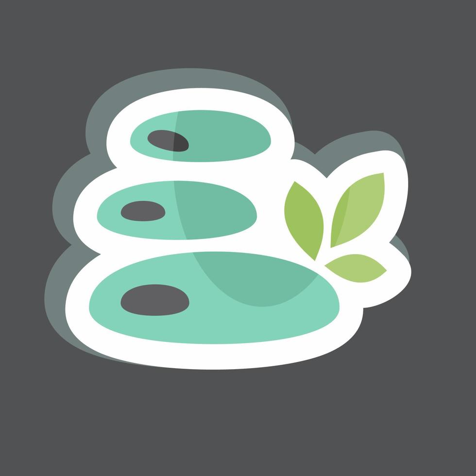 Stones Sticker in trendy isolated on black background vector