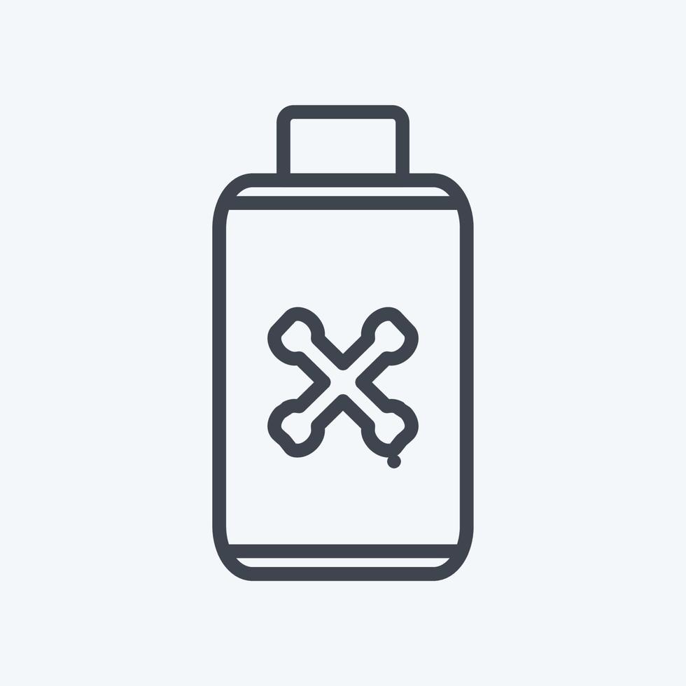 Pesticide Bottle Icon in trendy line style isolated on soft blue background vector