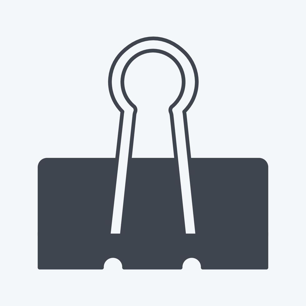 Binder Clip Icon in trendy glyph style isolated on soft blue background vector