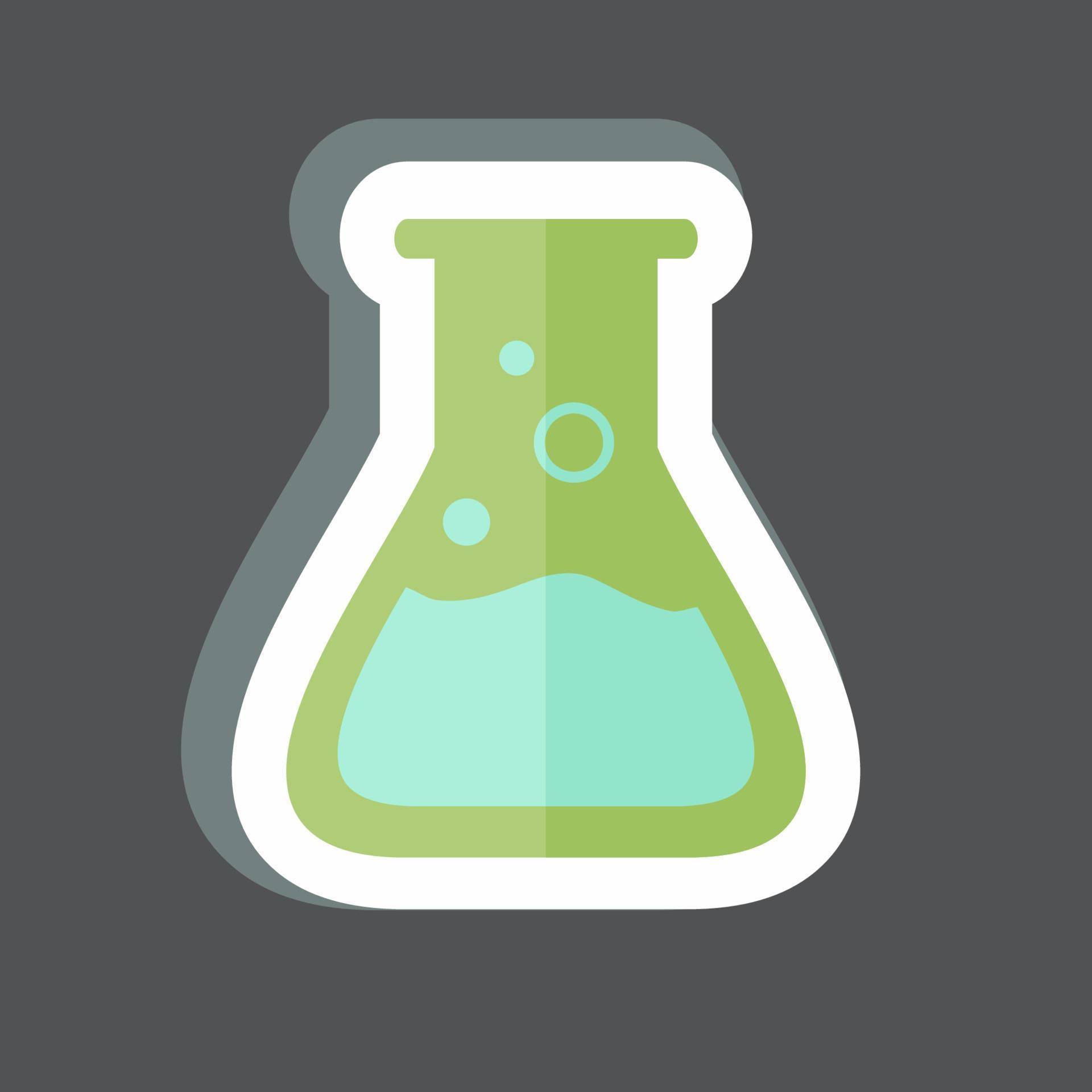 Flask Sticker in trendy isolated on black background 5080721 Vector Art ...