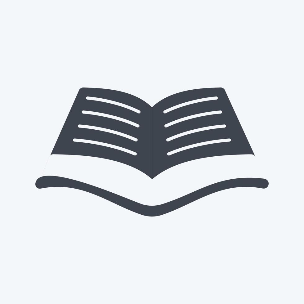 Open Book Icon in trendy glyph style isolated on soft blue background vector