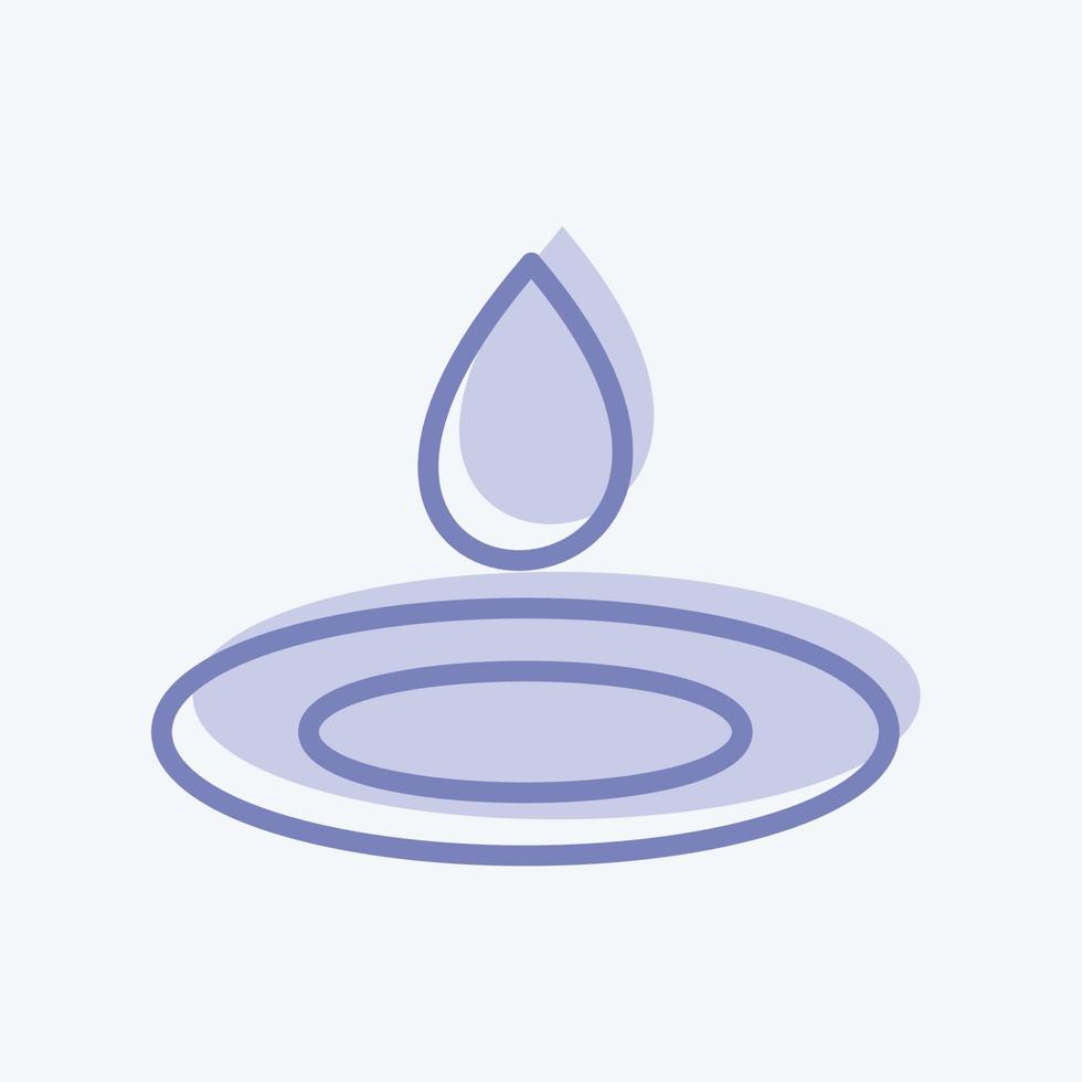 Water Droplet Icon in trendy two tone style isolated on soft blue background vector