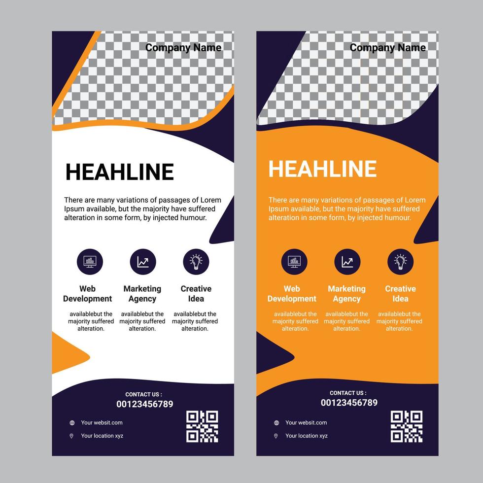 corporate roll up banner vector