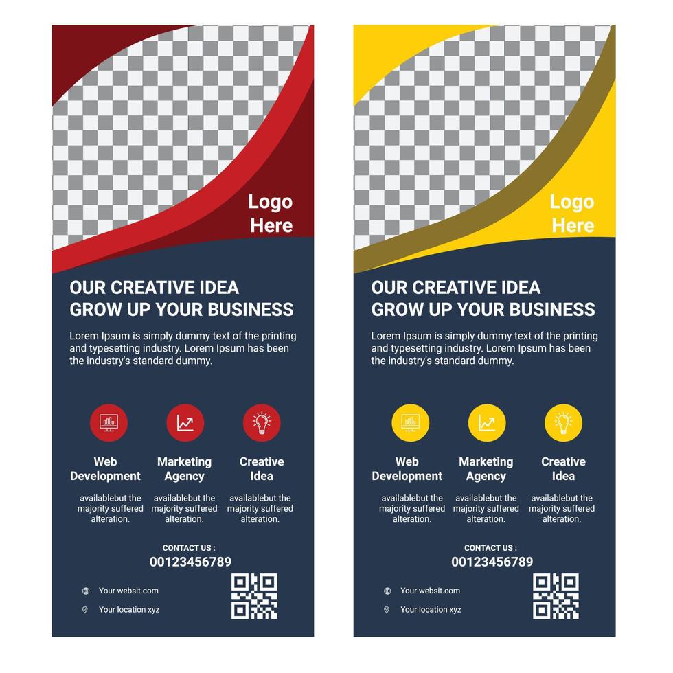 roll up banner design vector