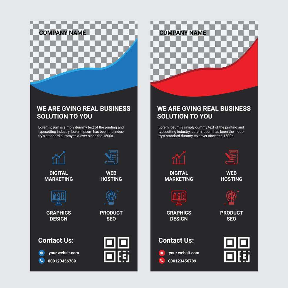 roll up banner design vector