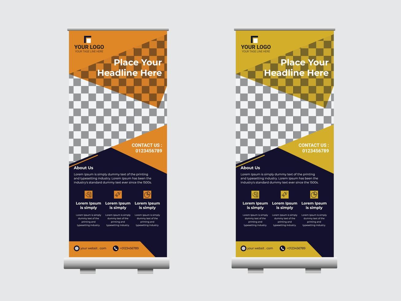 roll up banner design vector