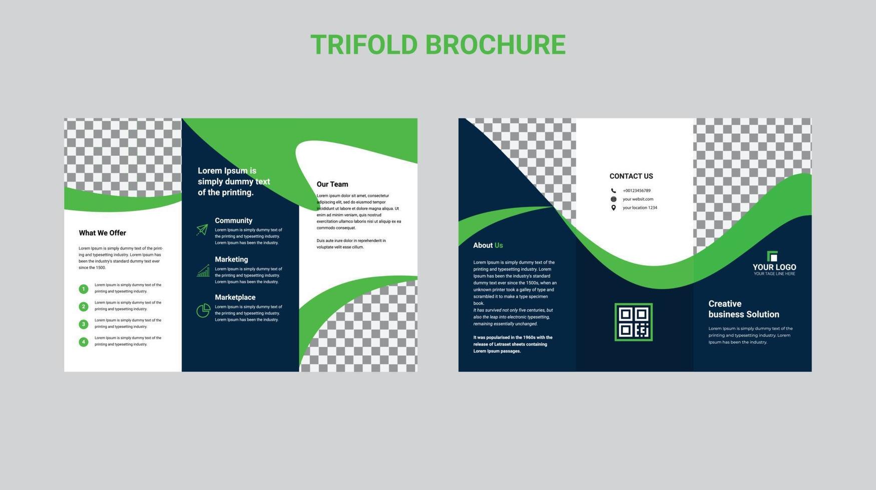 Brochure design, brochure template, creative tri-fold, trend brochure vector