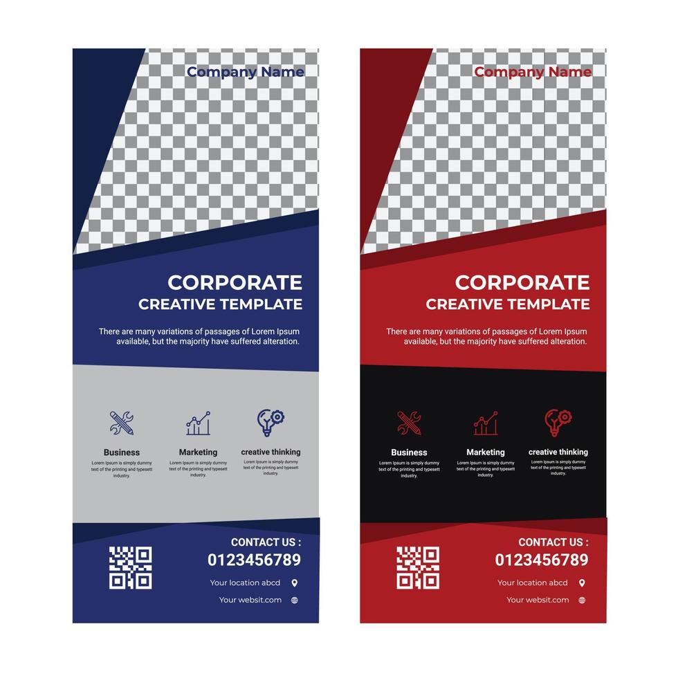 corporate roll up banner vector