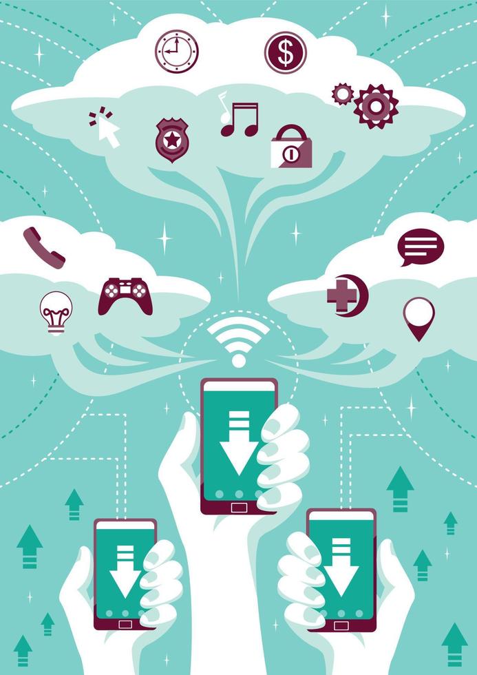 Cloud technology storage vector