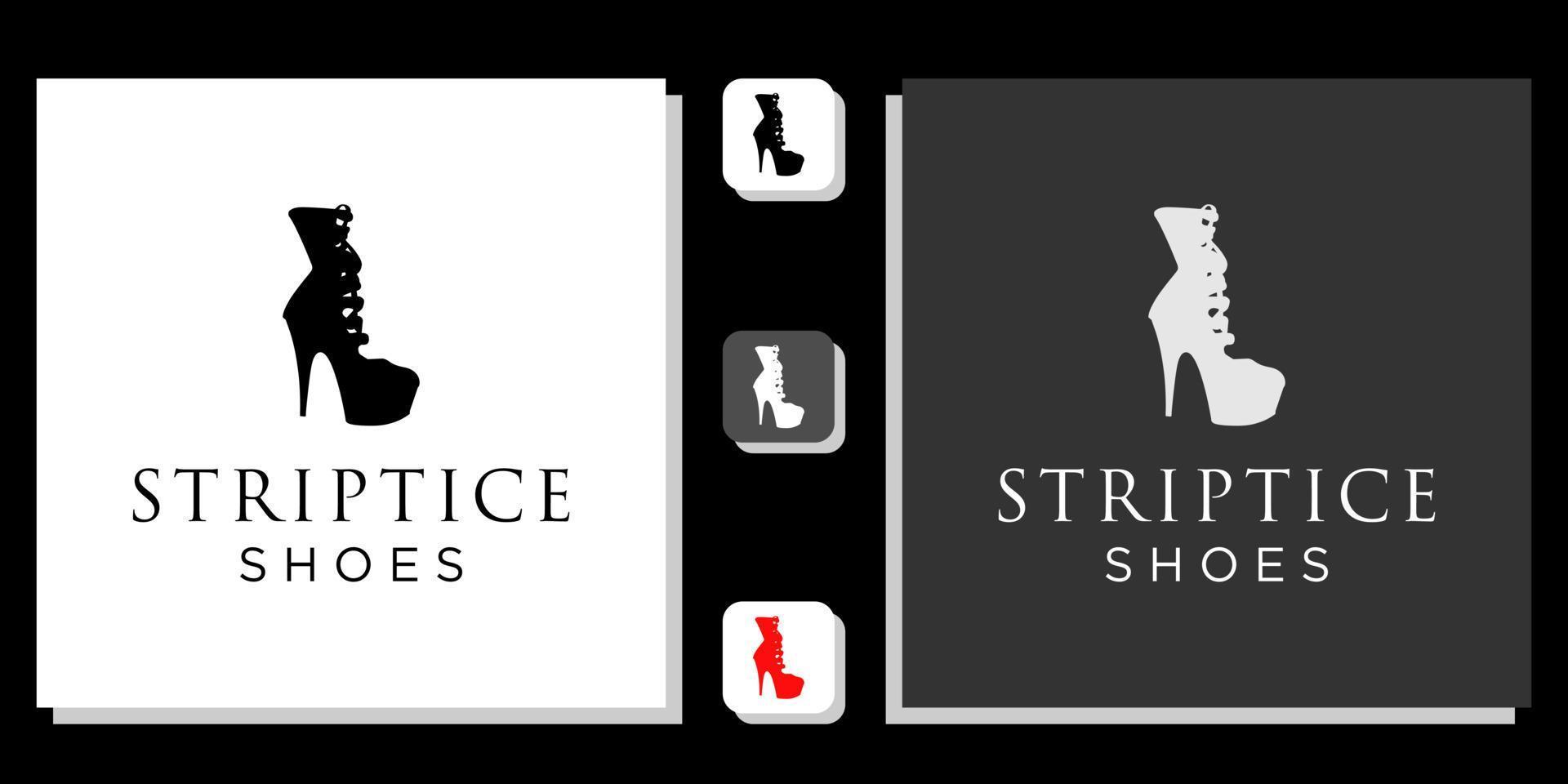 striptice zapatos símbolo moda chica tienda tienda con plantilla de aplicación vector