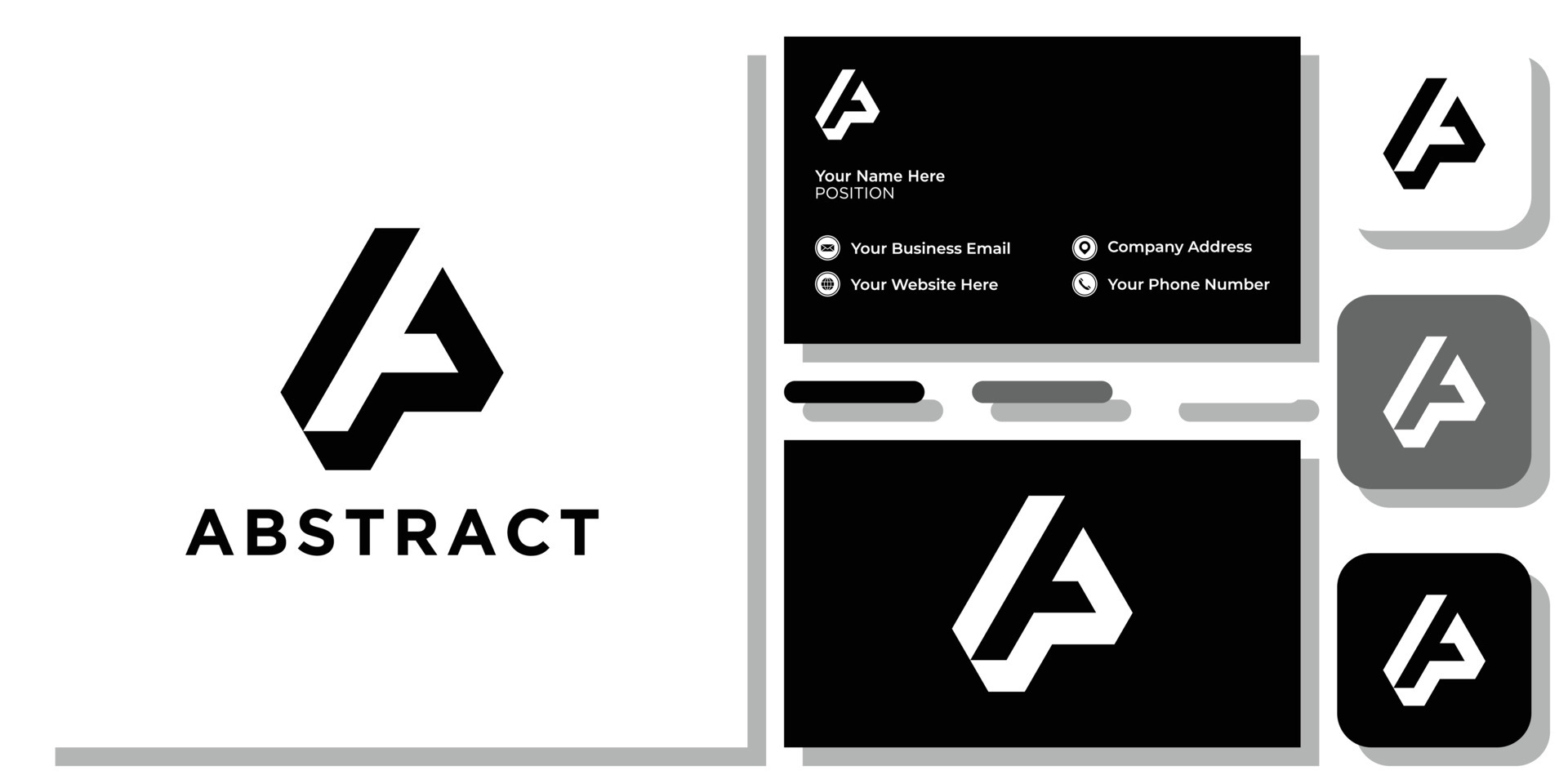 abstract symbol initial letter capital alphabet with business card template 5081009 vector art at vecteezy