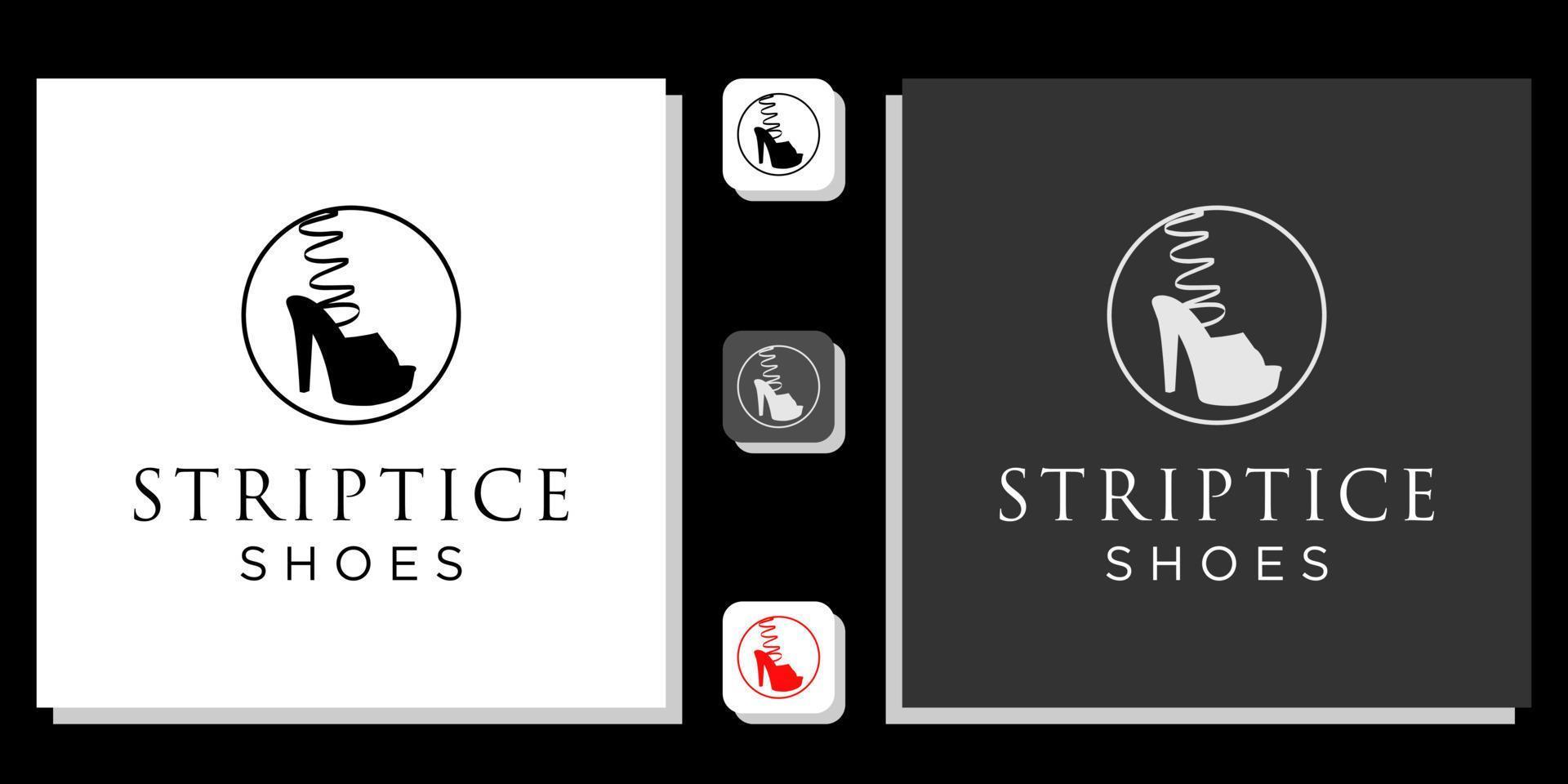 striptice shoes symbol fashion girl store shop with app template vector