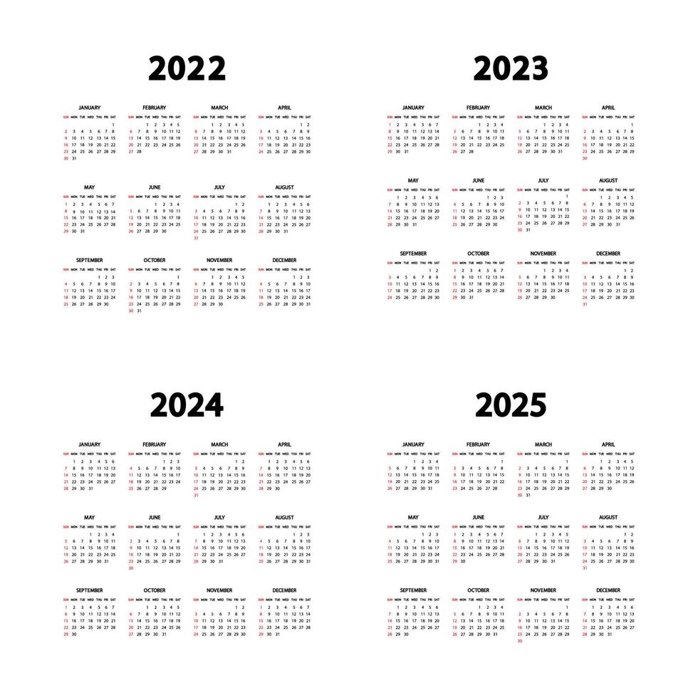 calendario 2024 año. la semana empieza el domingo. plantilla anual