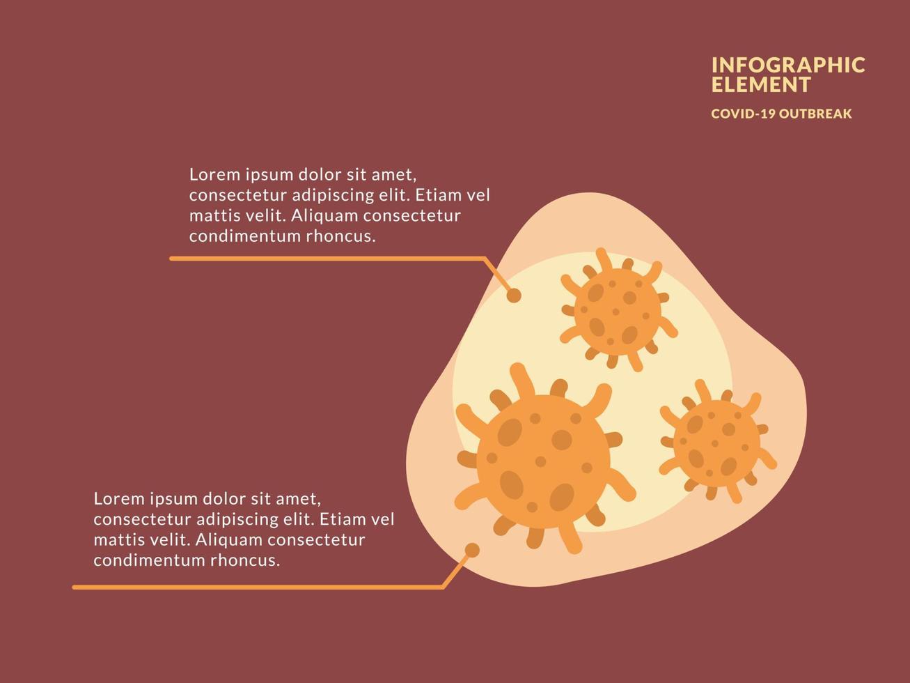 virus structure infographics with some text information with modern flat style vector
