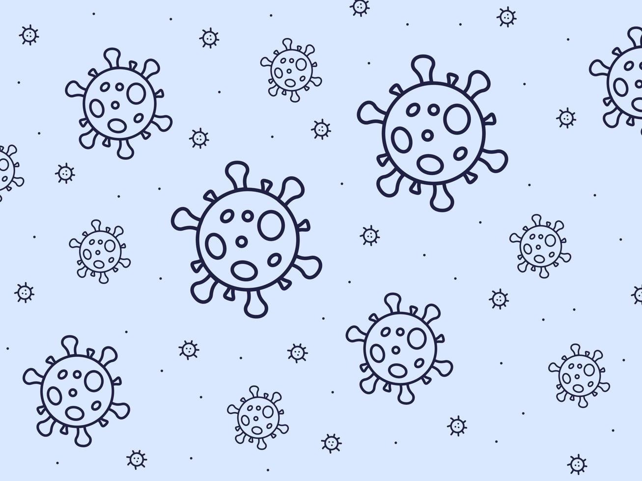 fondo de patrón de virus con color azul claro y estilo de línea vector