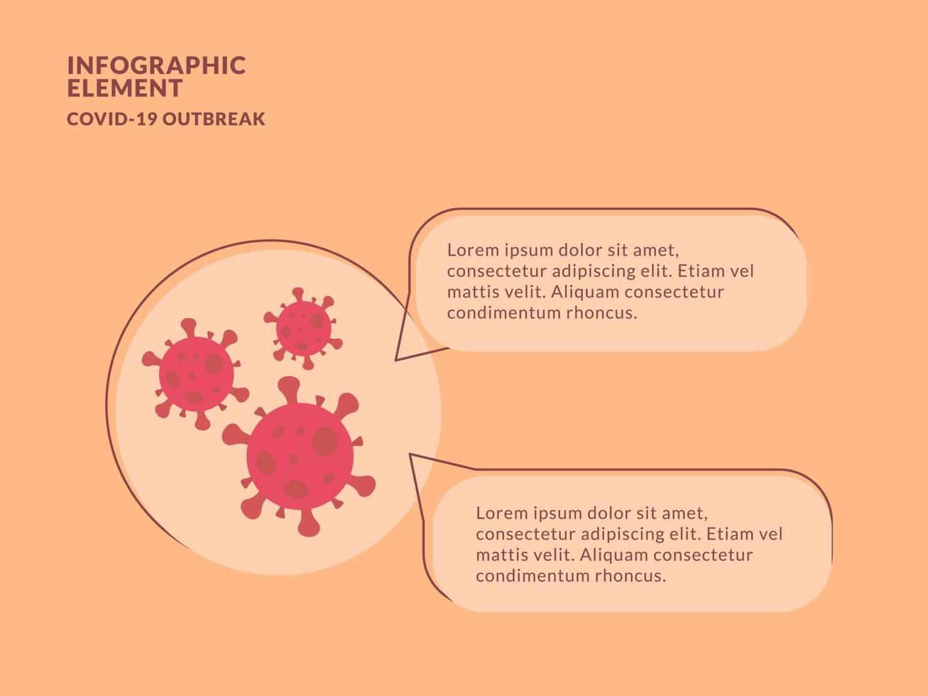 virus corona information description for infographics with modern flat style vector