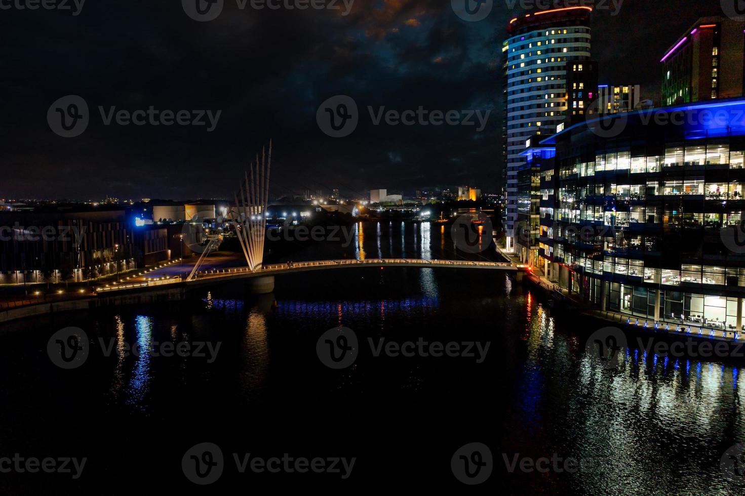 Aerial view of the Media City district in Manchester, UK. photo