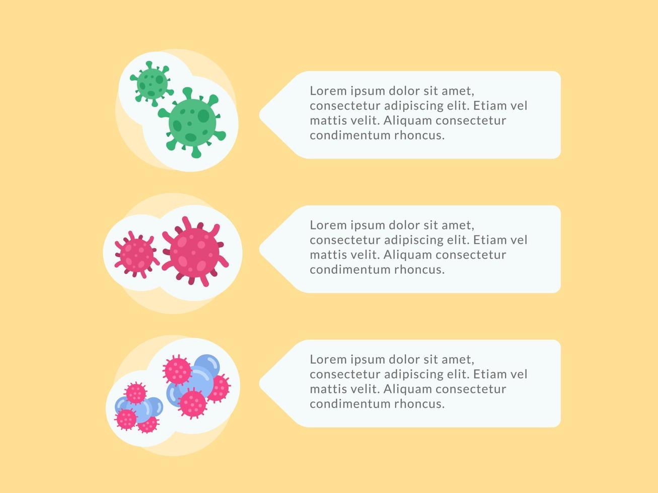 virus infographics with illustration icon and some description information with modern flat style vector