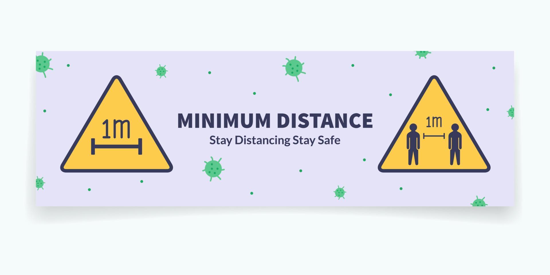 minimum distance for social and physical distancing for safe corona virus spread for banner template website vector