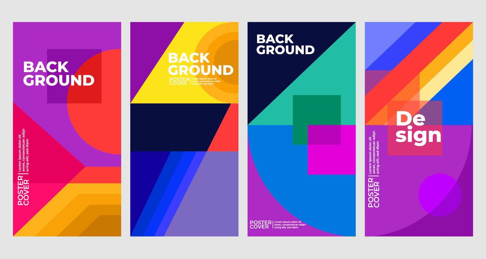 Template cover design with colorful geometric shapes Vector