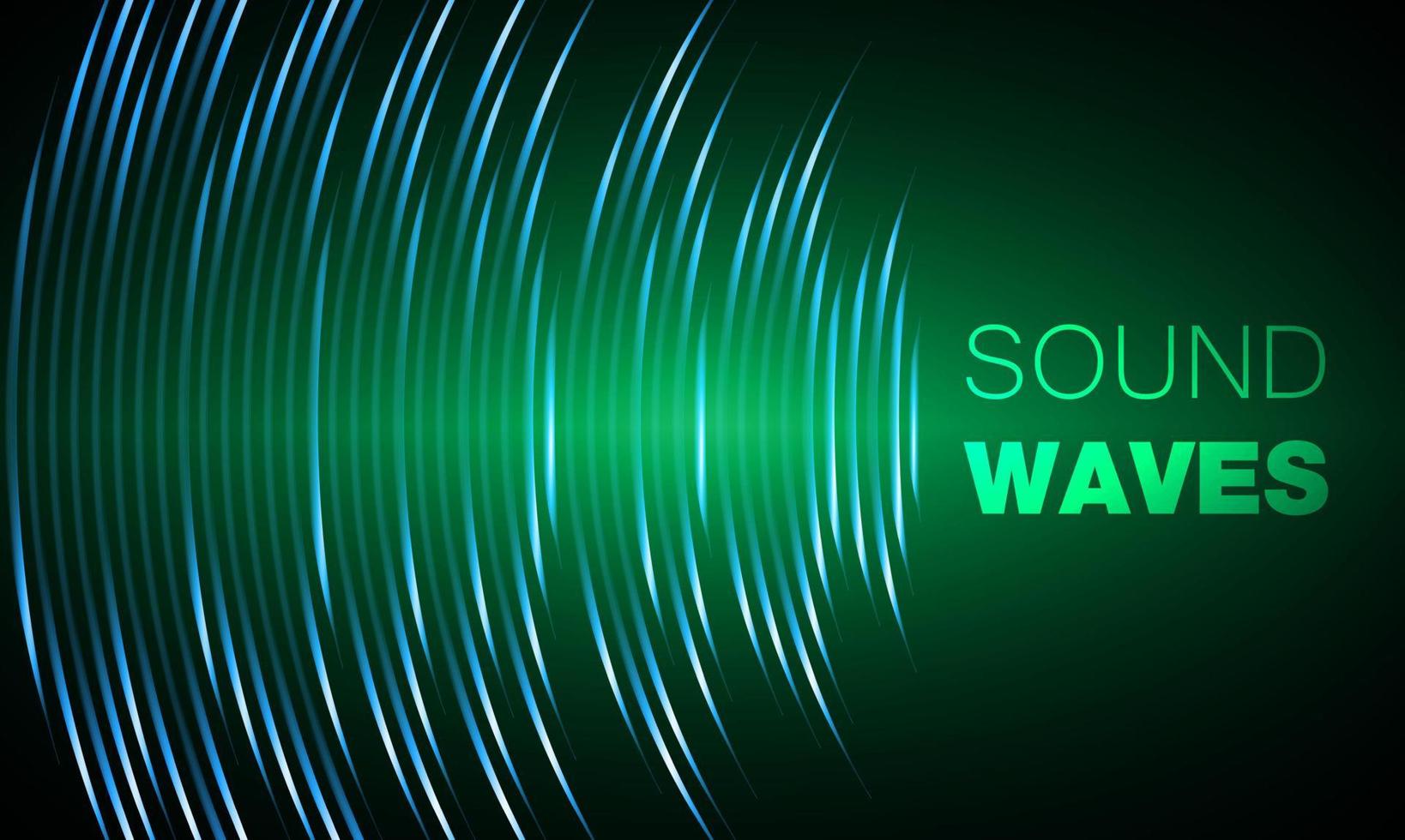 Sound waves oscillating dark light vector