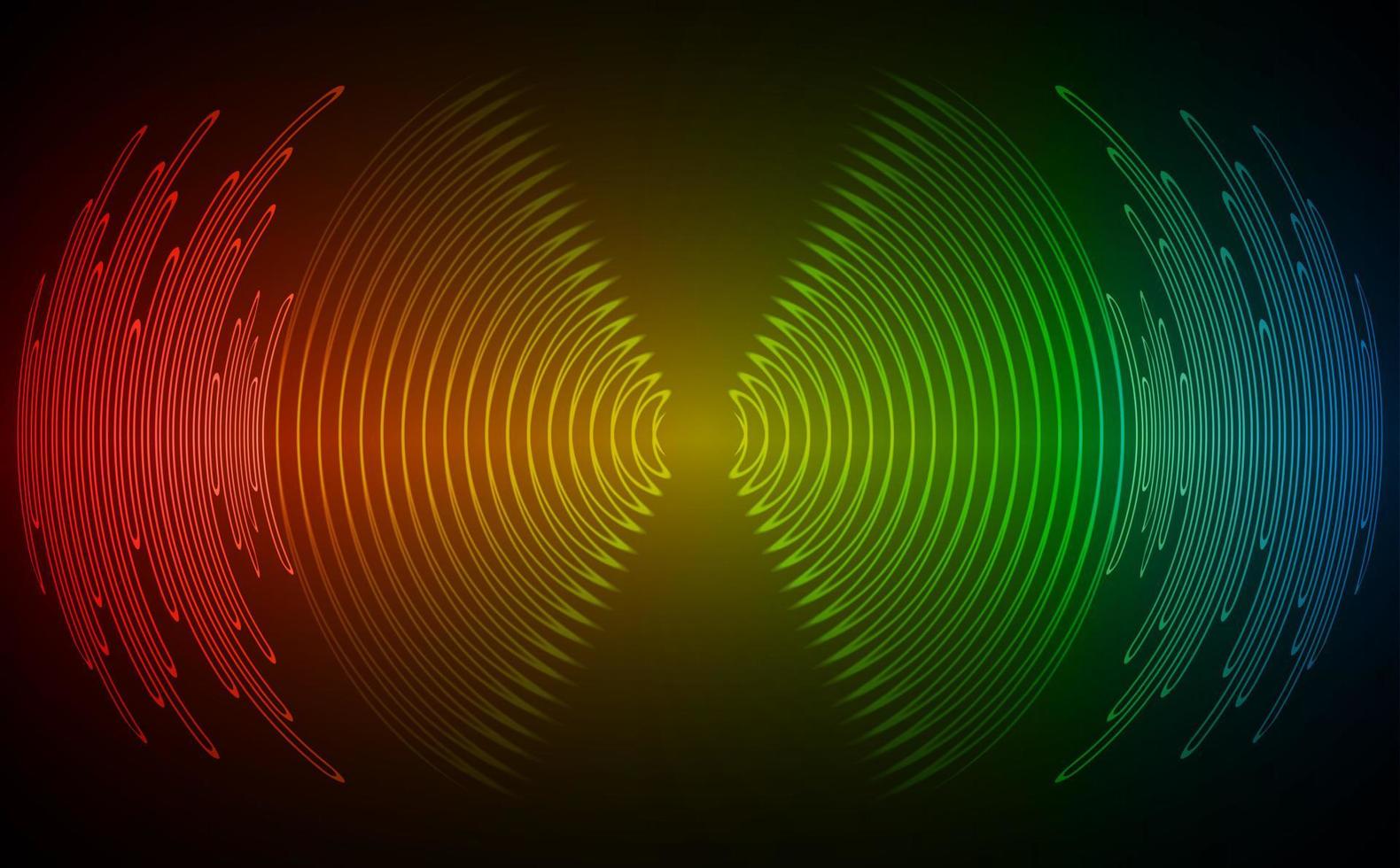 ondas de sonido oscilando luz oscura vector