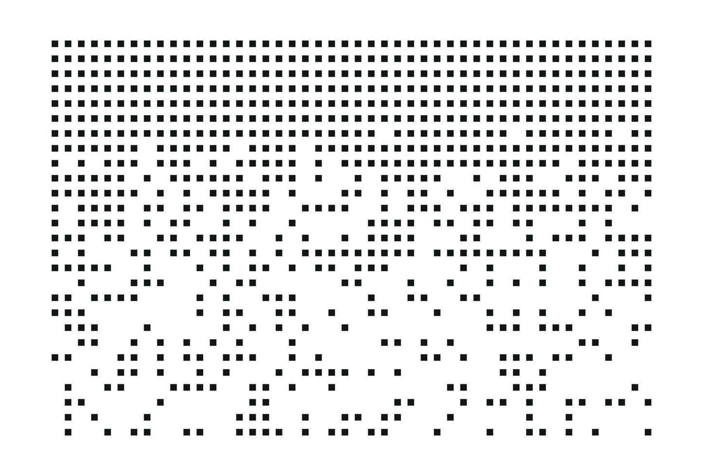 Pixel disintegration, decay effect. Various rectangular elements made of square shapes. vector