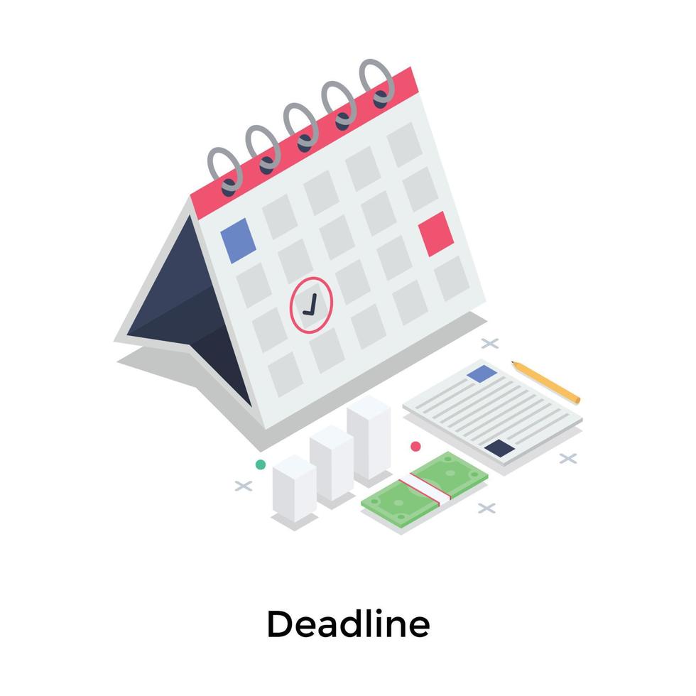 Trendy Deadline Concepts vector