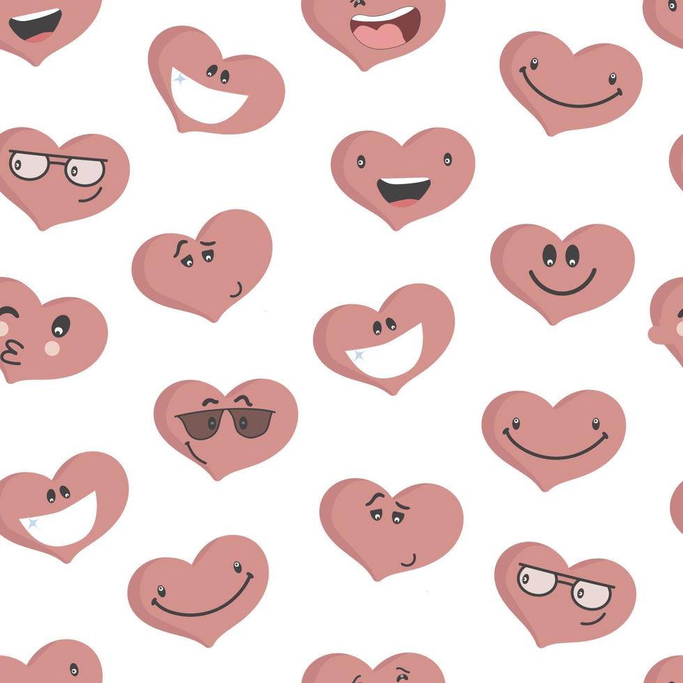 colorful heart Emoticons set. heart Faces with various Emotions.  Different colorful hearts. Emoji faces emoticon smile, digital smiley expression emotion feelings, love, valentine day vector