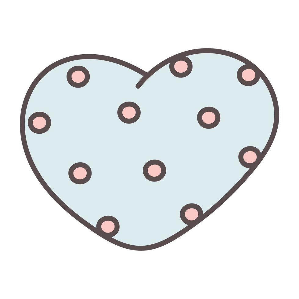 cute  doodle heart of polka dot. vector