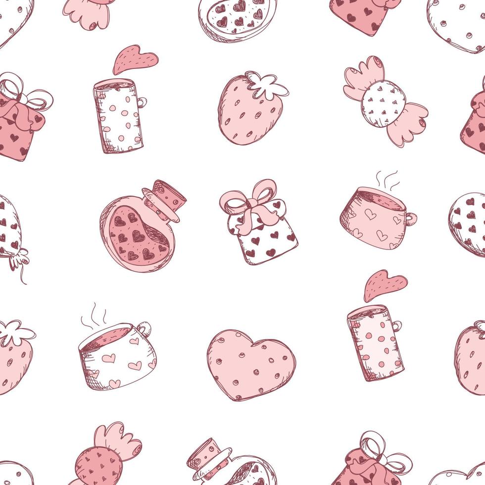 Romantic seamless pattern. Love concept background. Happy Valentine's day. vector