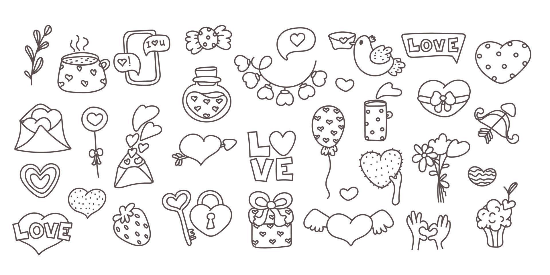 Vector simple set of valentines day clipart