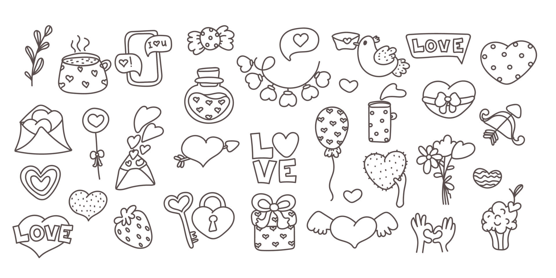 Vector simple set of valentines day clipart 5081624 Vector Art at Vecteezy