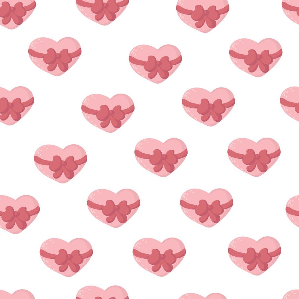 cute gentle seamless pattern witn pink heart bow seamless pattern vector