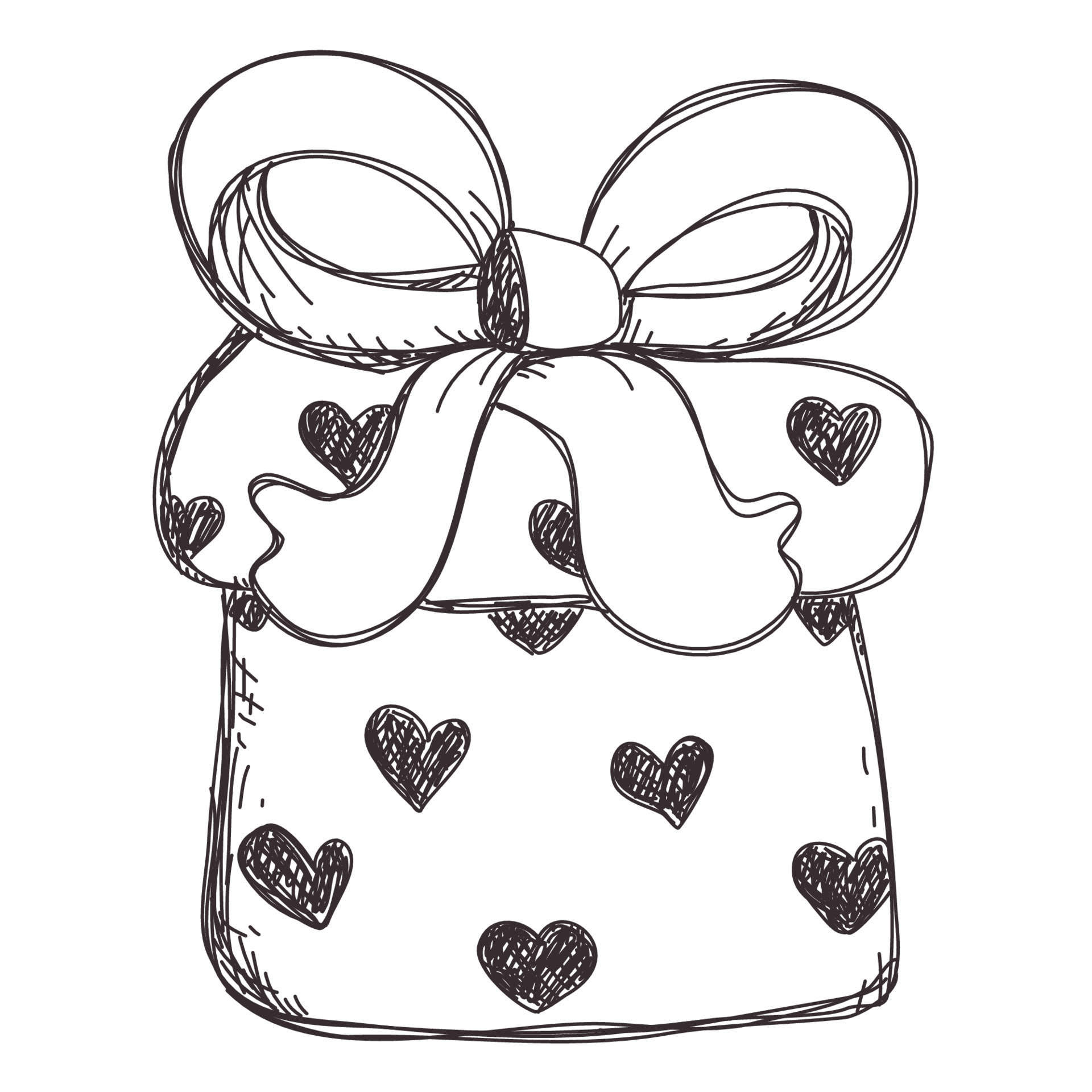doodle freehand sketch drawing of a gift box 12640597 PNG