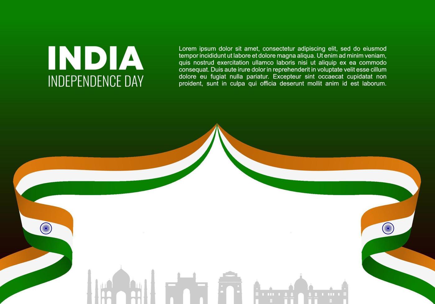 celebración nacional del día de la independencia de india el 15 de agosto. vector