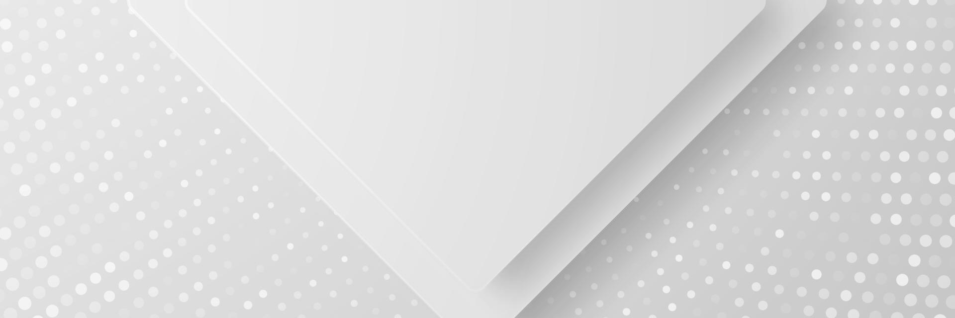 Ilustración de vector de fondo de color blanco y gris geométrico abstracto de banner.