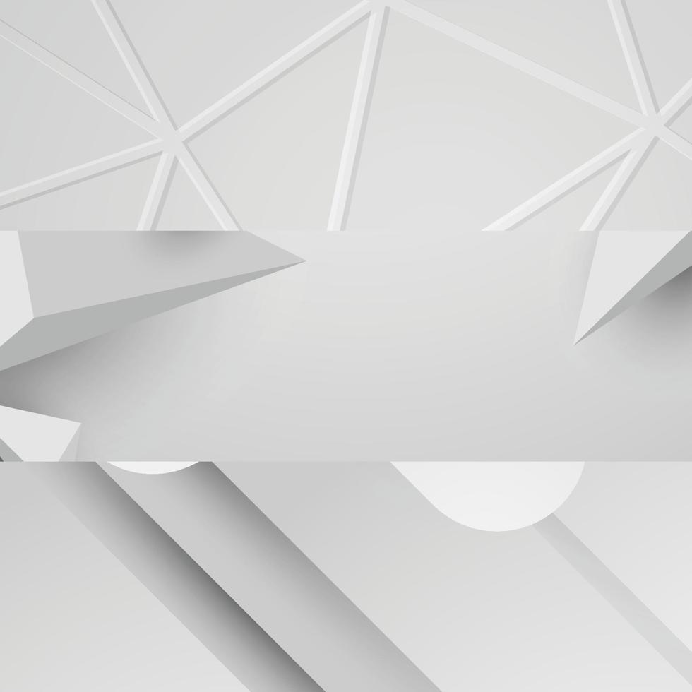 Ilustración de vector de fondo de color blanco y gris geométrico abstracto de banner.